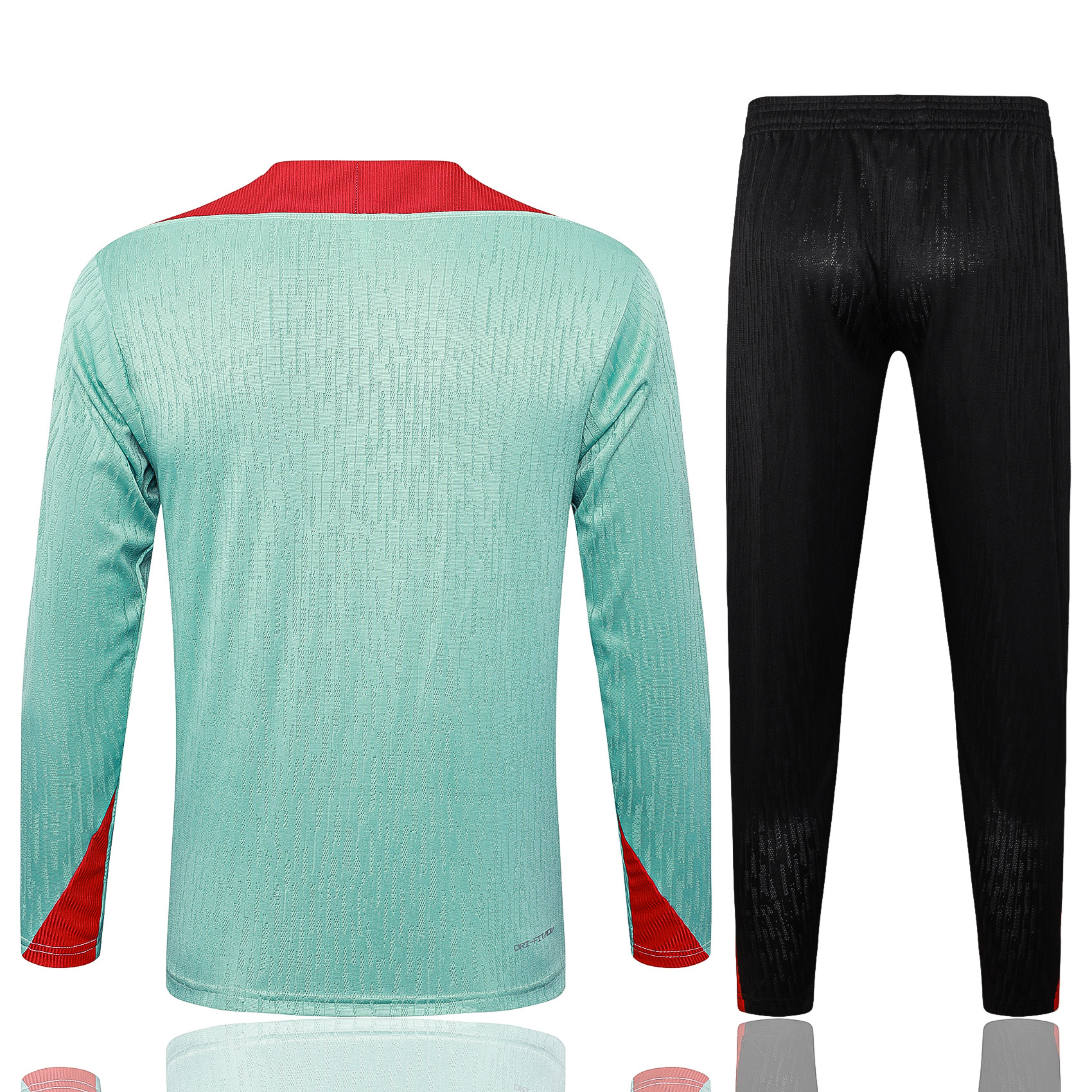 Liver.pool 24-25 Long Sleeve Training Set - Player Version - Green Top and Black Pants - UnitedFutballJersey