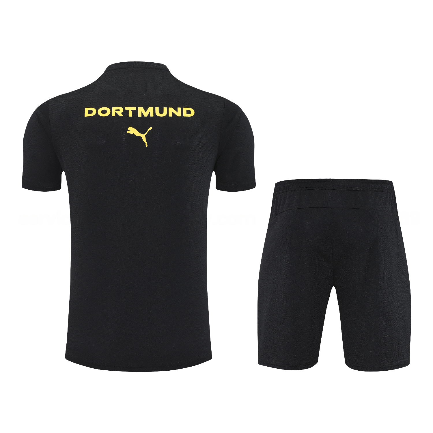 Dortmund 25-26 Short-Sleeve Training Set - Black Top & Black Shorts - UnitedFutballJersey