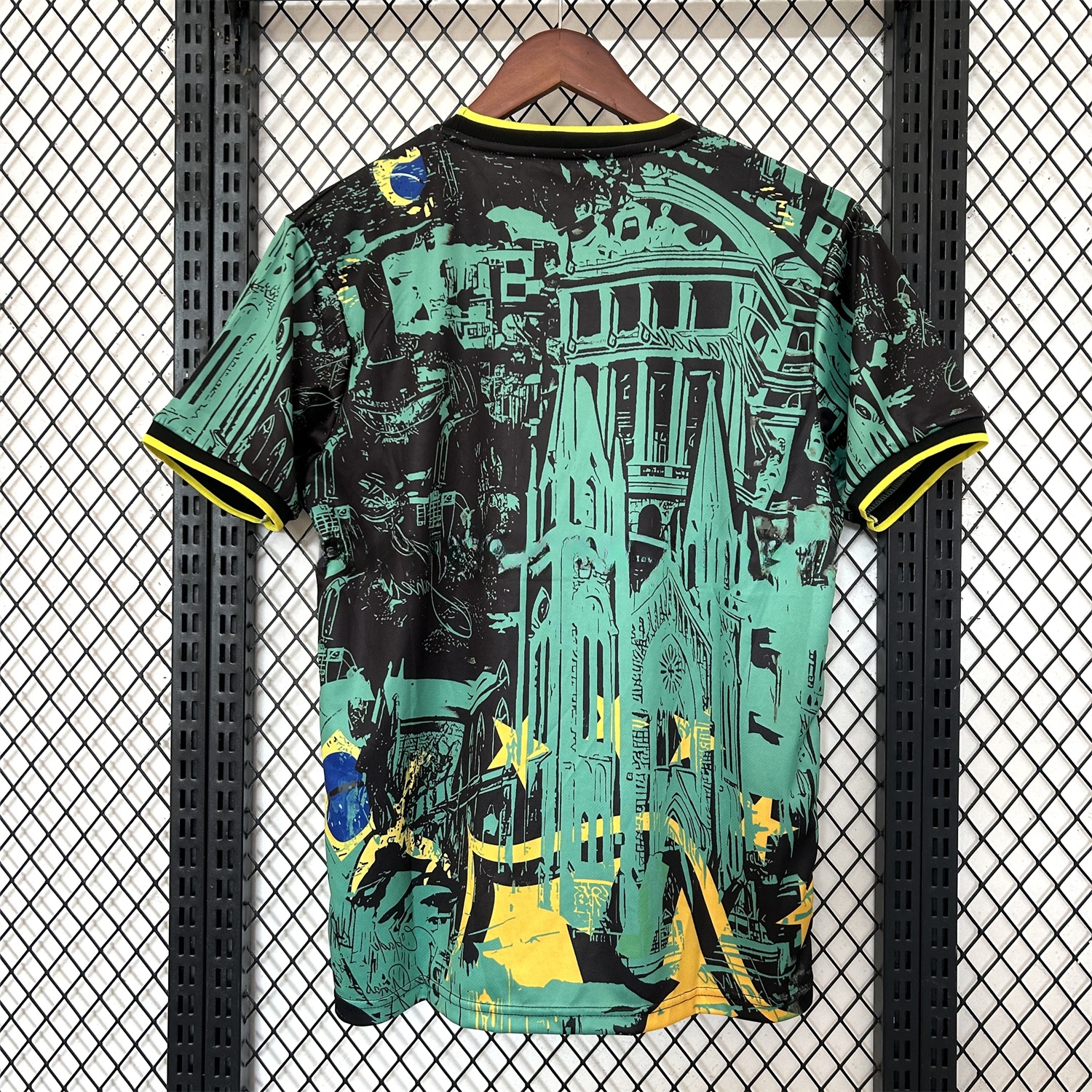 Brazil 2024 Black and Green Church Jersey - Fans Version - UnitedFutballJersey
