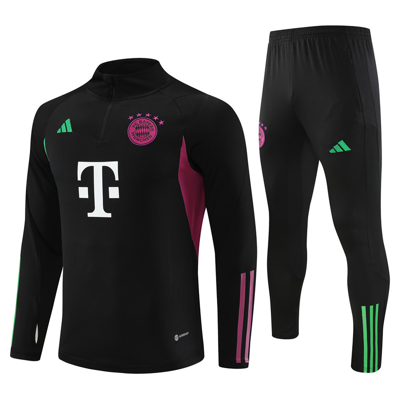 Bayern Munich 23-24 Kids Long Sleeve Training Set Black - UnitedFutballJersey