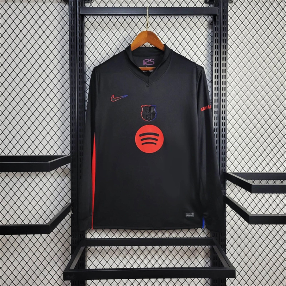 Barcelona 24-25 Away Long Sleeve Jersey with Big Logo - Fans Version - UnitedFutballJersey