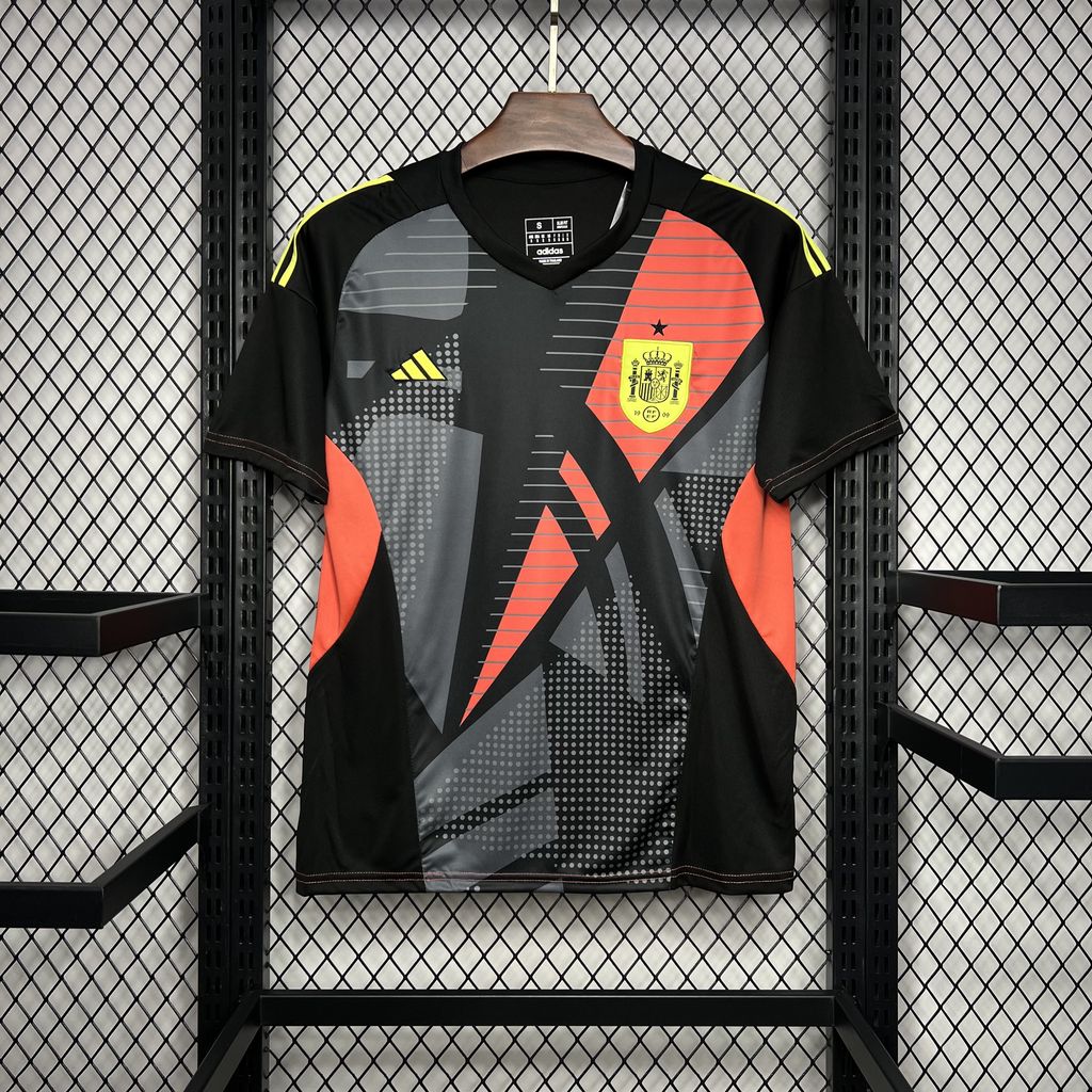 Spain 2024 Black Goalkeeper Jersey - Fans Version - UnitedFutballJersey