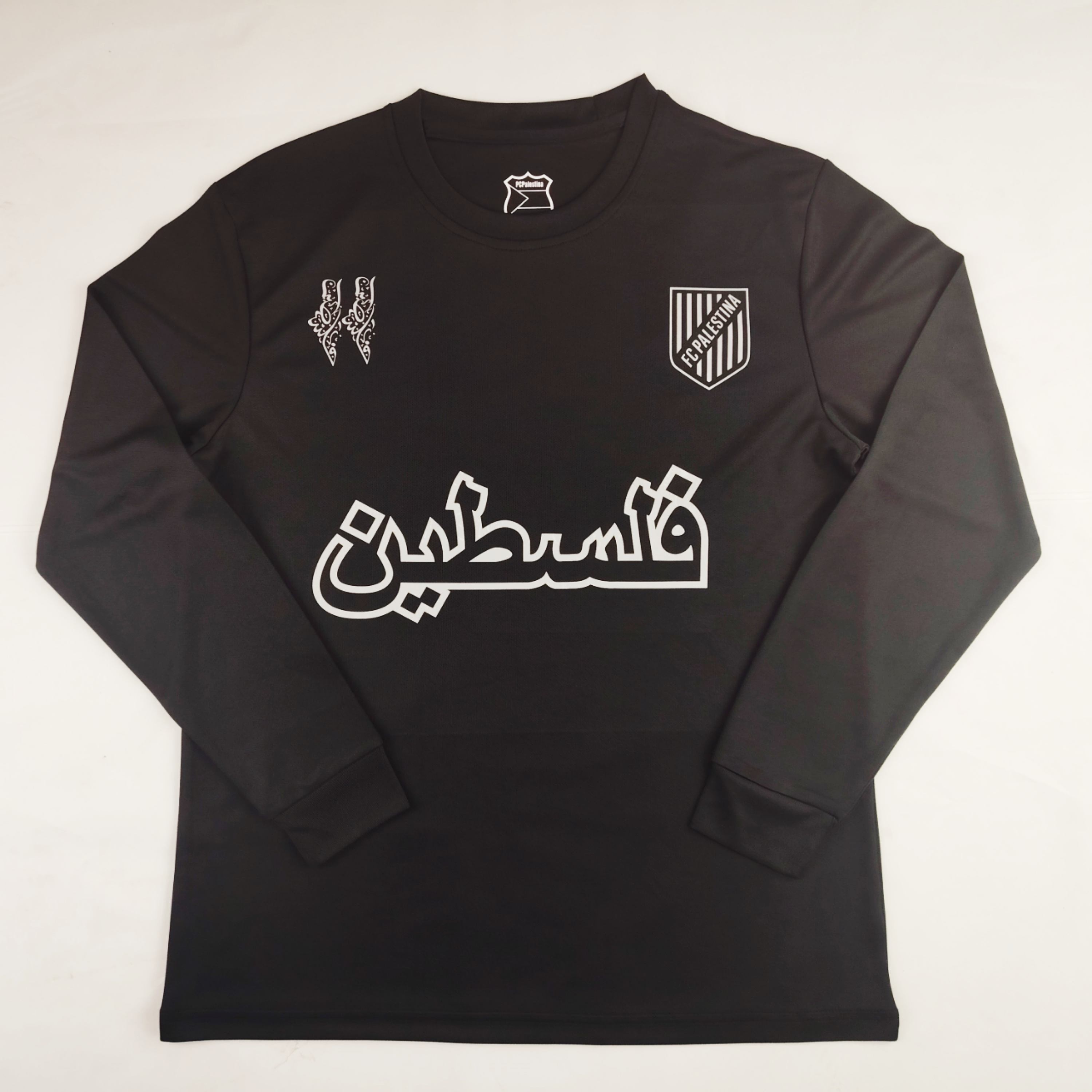 FC Palestina 24-25 Black Souvenir Long Sleeve Jersey - Fans Version - UnitedFutballJersey