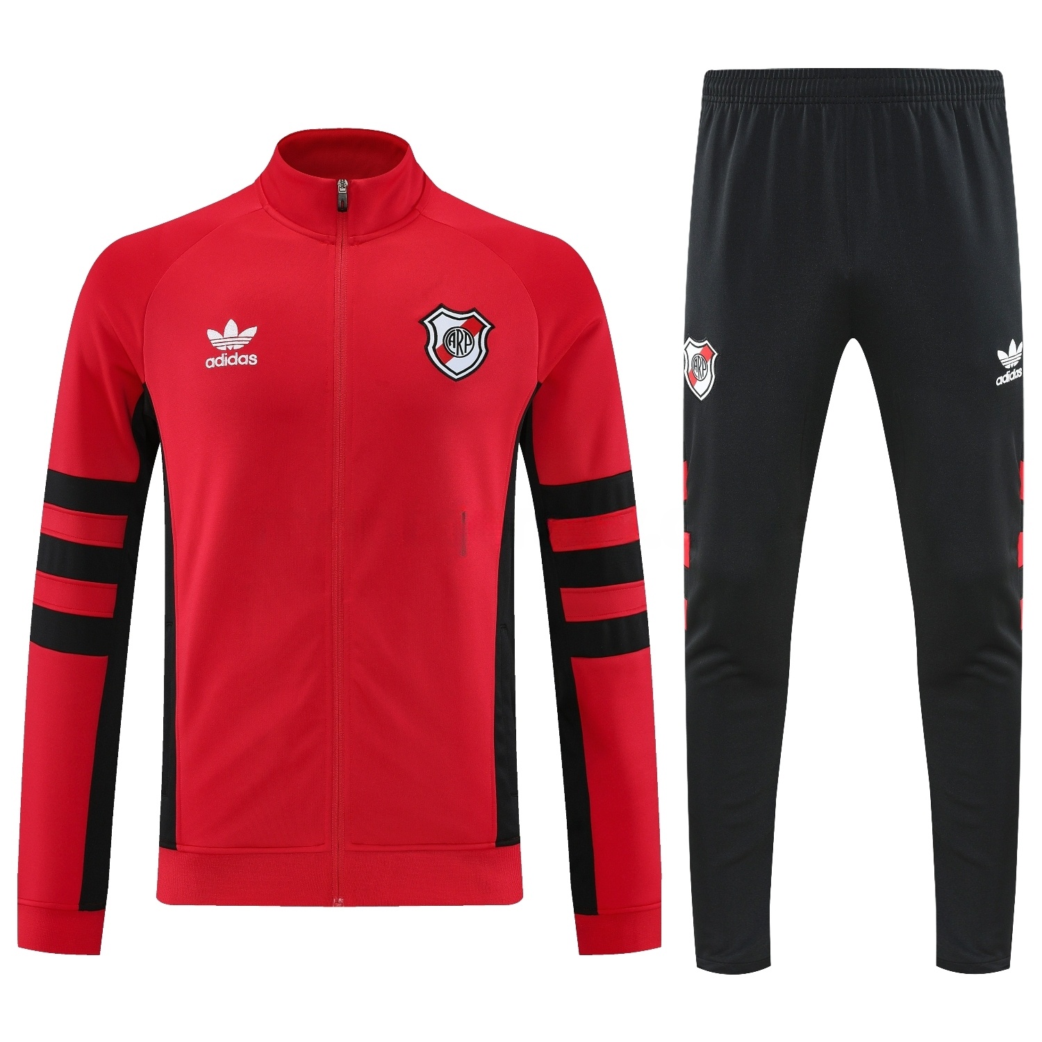 River Plate 25-26 Terrace Jacket Training Tracksuit - Red Jackets & Black Pants - UnitedFutballJersey