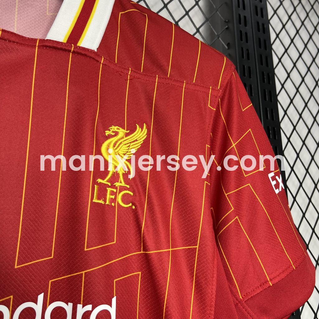 Liver.pool 24-25 Home Jersey with Golden Champions Patch - Fans Version - UnitedFutballJersey