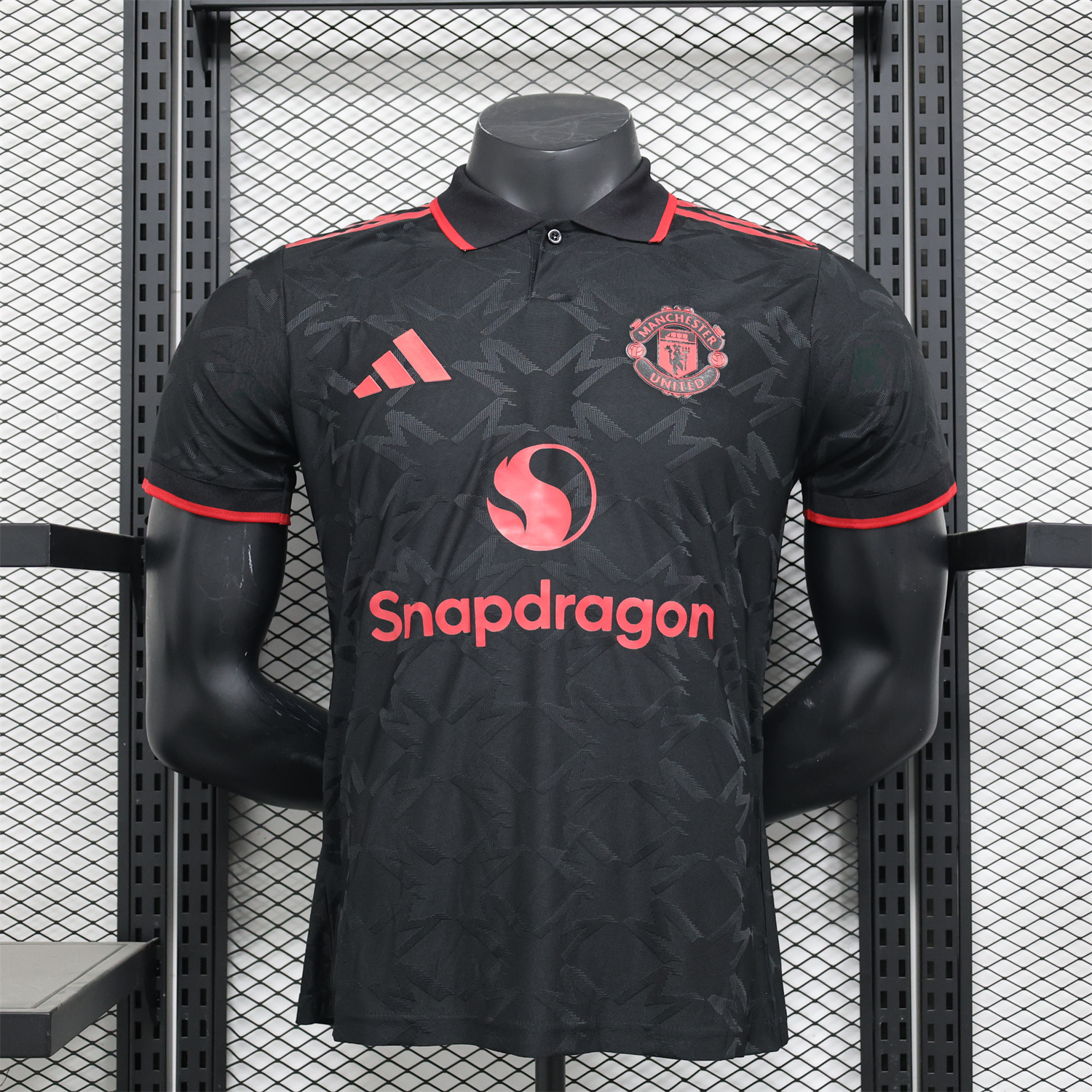 Manchester United 24-25 Black POLO Jersey - Player Version - UnitedFutballJersey