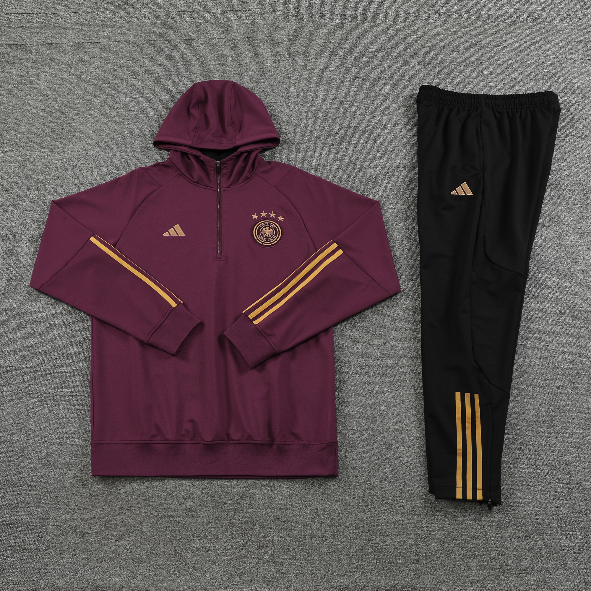 Germany 23-24 Men's Training Hoodie + Pants - Red - UnitedFutballJersey