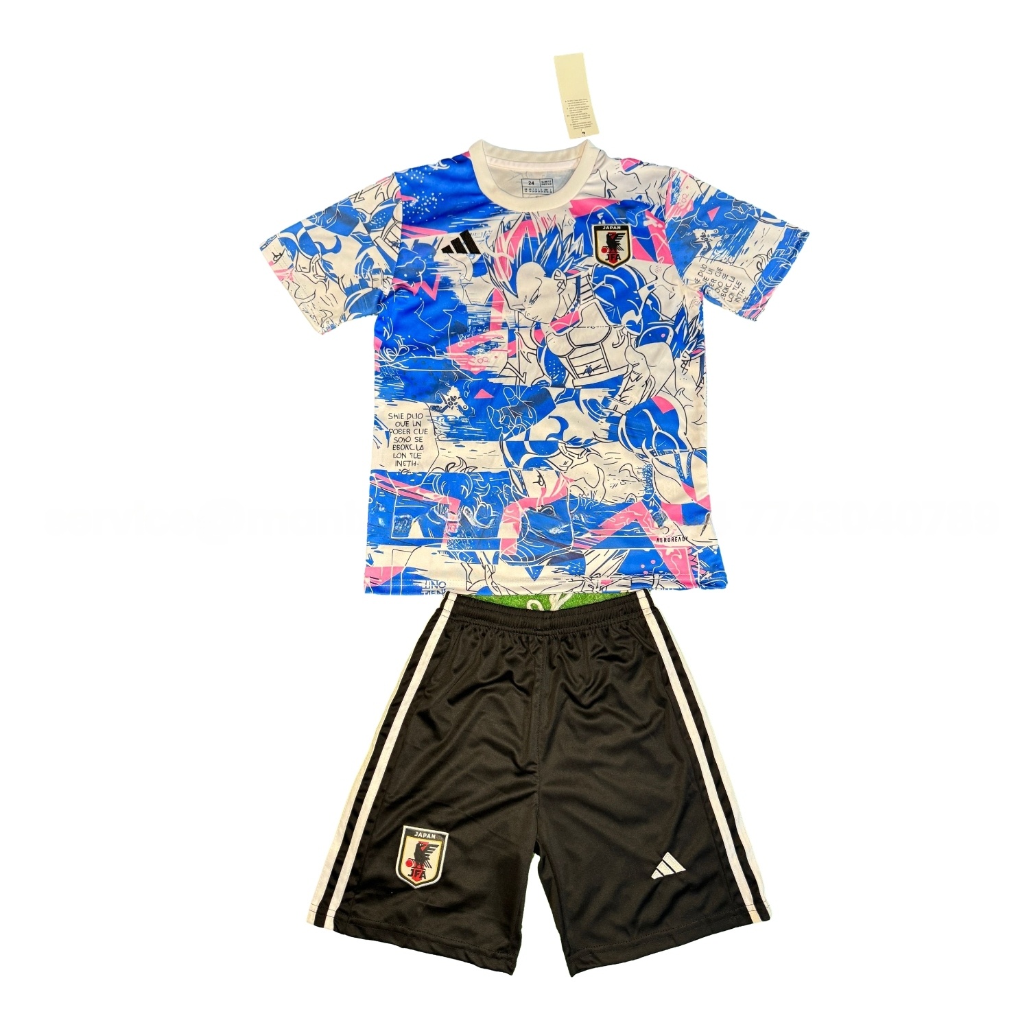 Japan 25-26 Vegeta Blue & White Special Kids Kit - UnitedFutballJersey