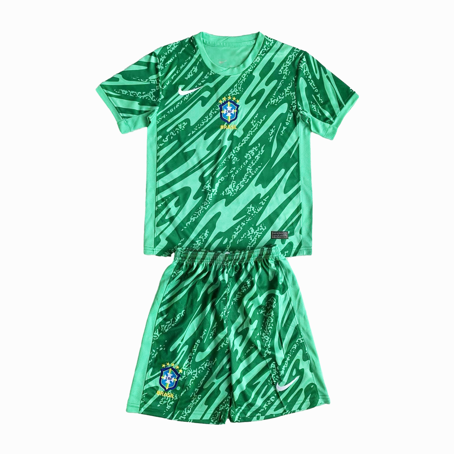 Brazil 2024 Goalkeeper Kids Kit - Green - UnitedFutballJersey