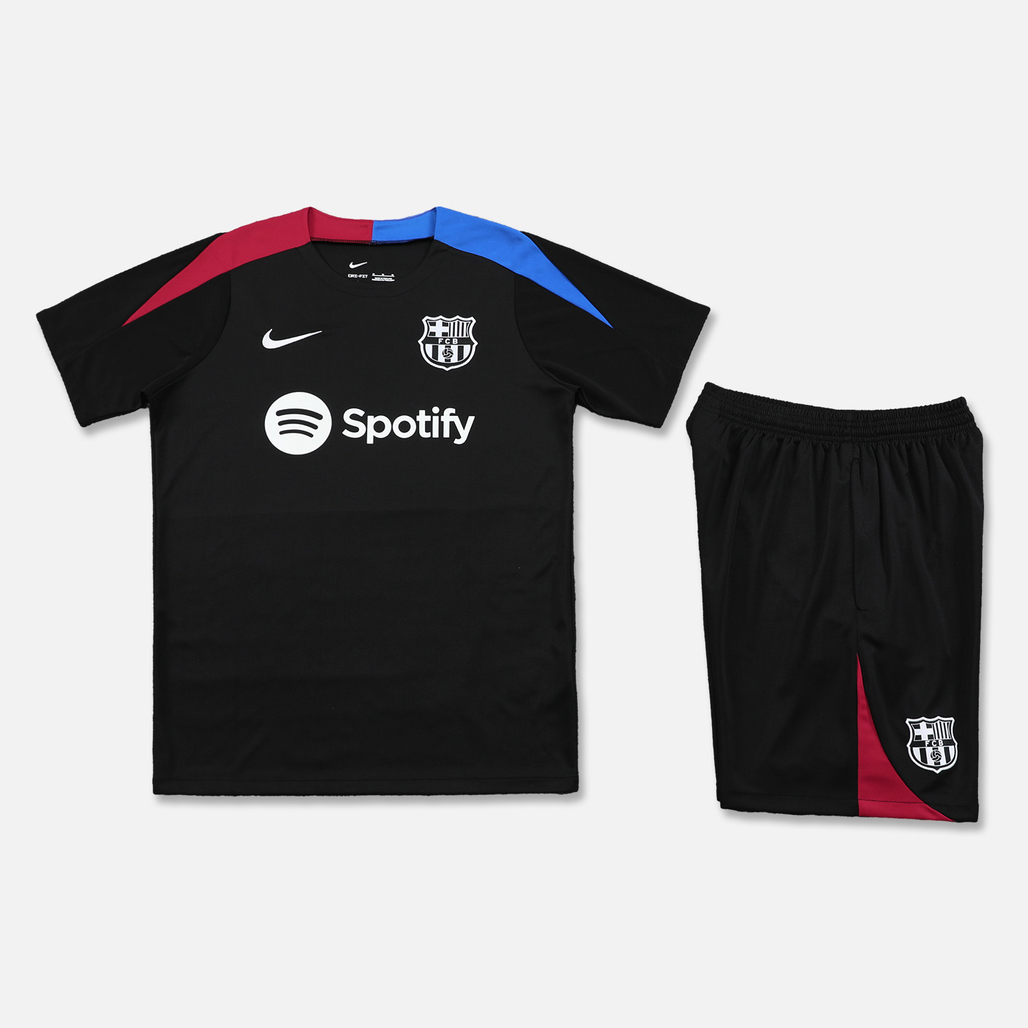 Barcelona 24-25 Short-Sleeve Training Set - Black Top & Shorts - UnitedFutballJersey