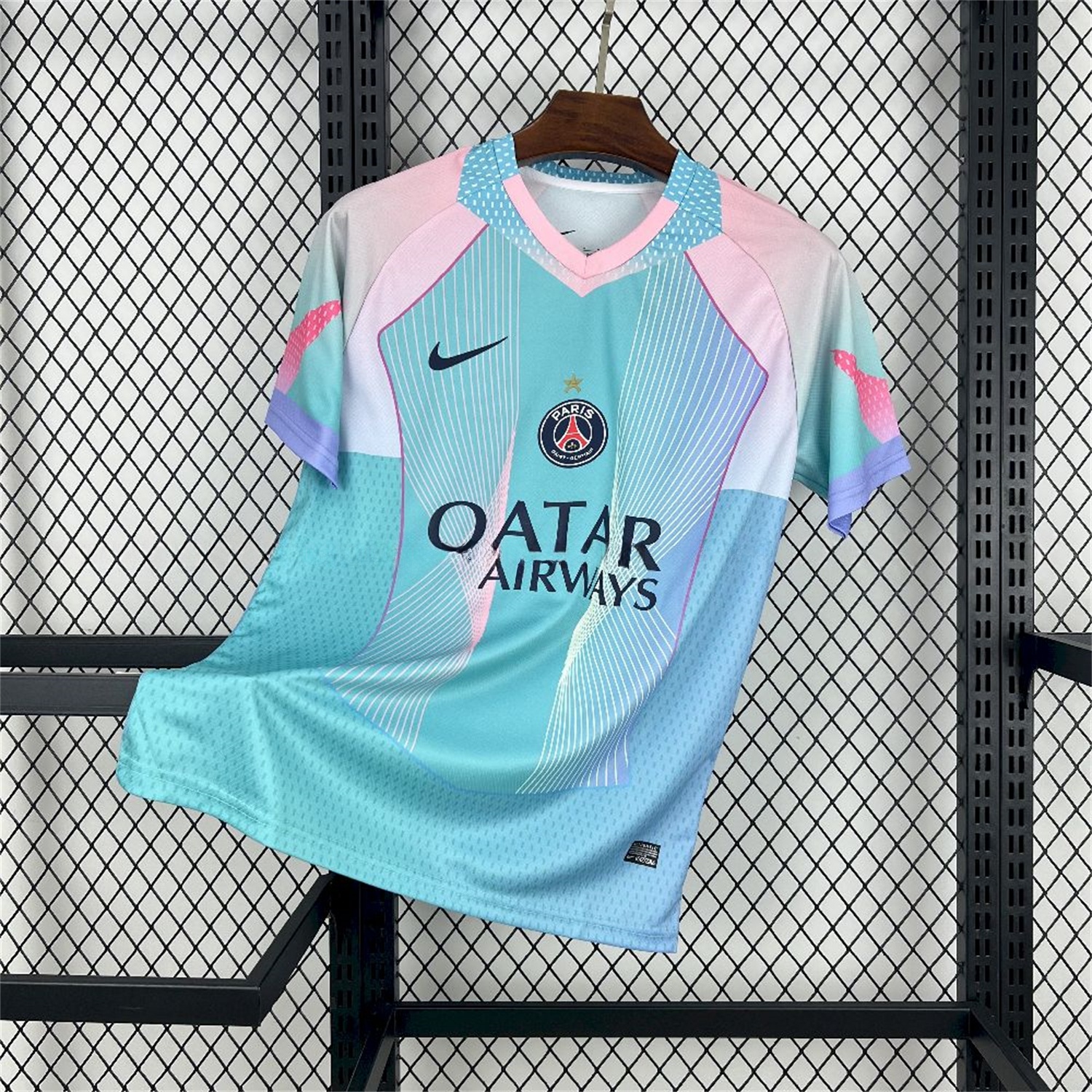 Paris Saint-Germain PSG 25-26 T90 White Lines Light Blue Gradient Special Jersey - Fans Version - UnitedFutballJersey