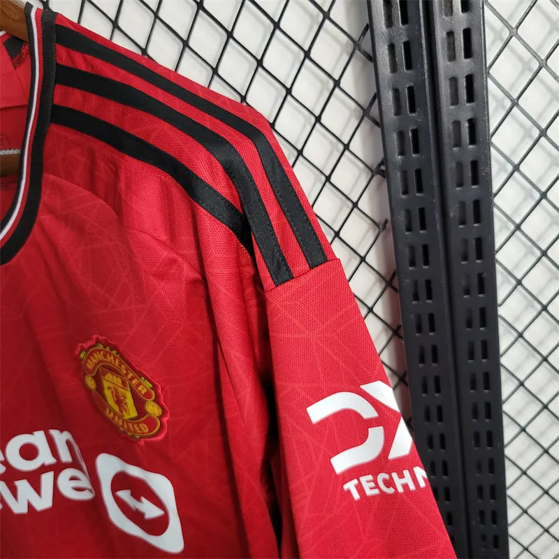 Manchester United 23-24 Home Long Sleeve Jersey - Fans Version - UnitedFutballJersey