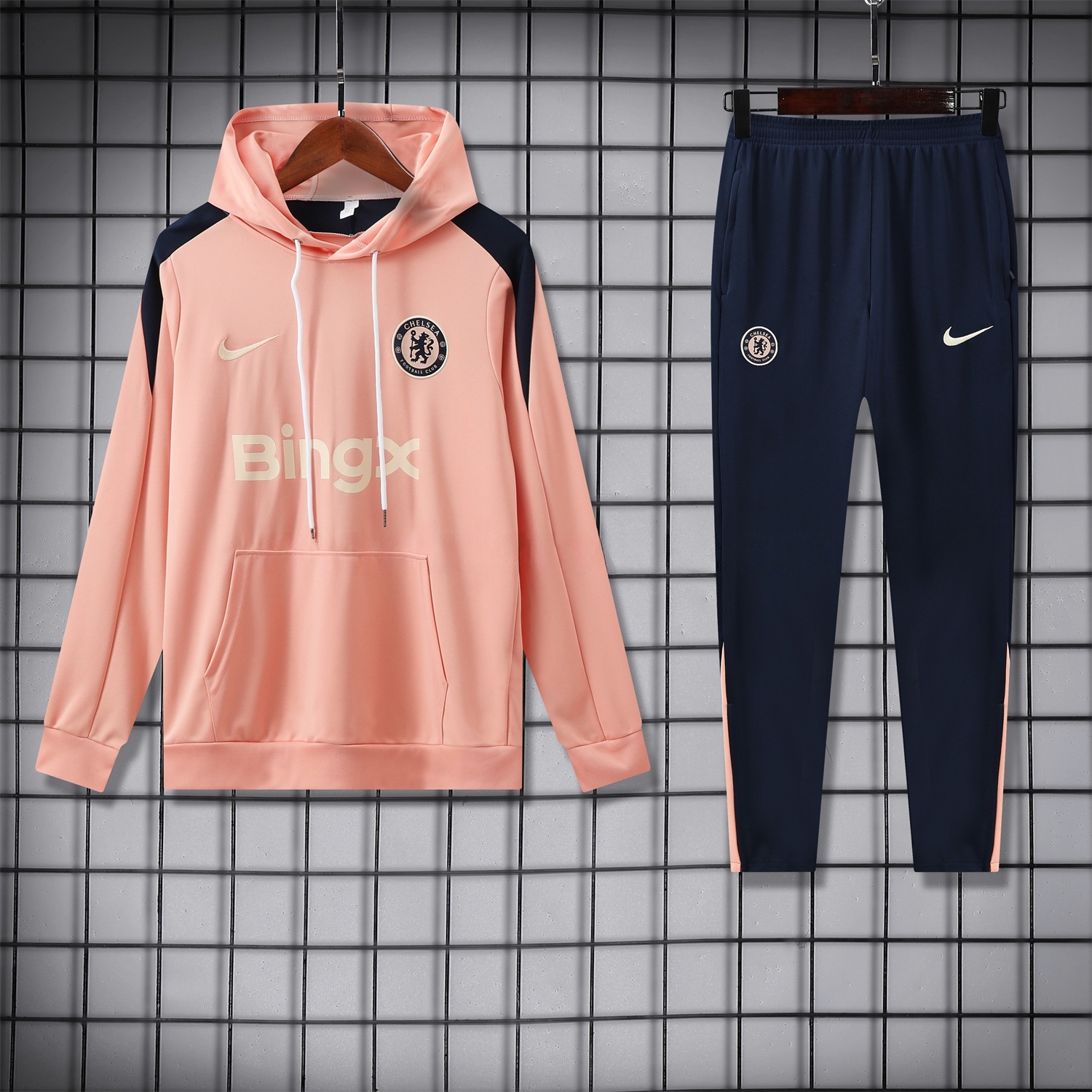 C.H.E.L.S.E.A 25-26 Traning Hoodie Set - Pink With Royal Blue - UnitedFutballJersey