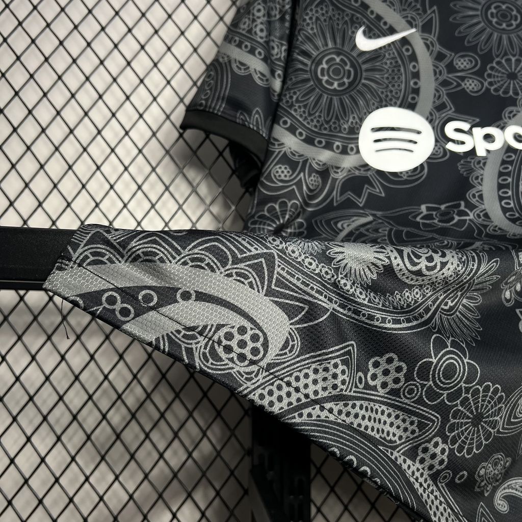 B.A.R.S.A 24-25 Black Grey Pattern Jersey - Fans Version - UnitedFutballJersey