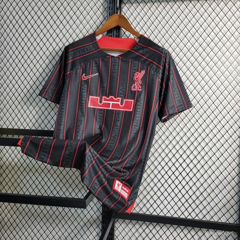 23-24 Liverpool x LeBron James Black Jersey - Fans Version - UnitedFutballJersey