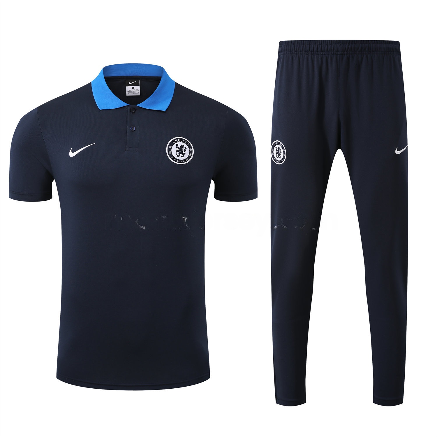 C.H.E.L.S.E.A 25-26 POLO Short-Sleeve Training Set - Deep Blue Top and Pants - UnitedFutballJersey