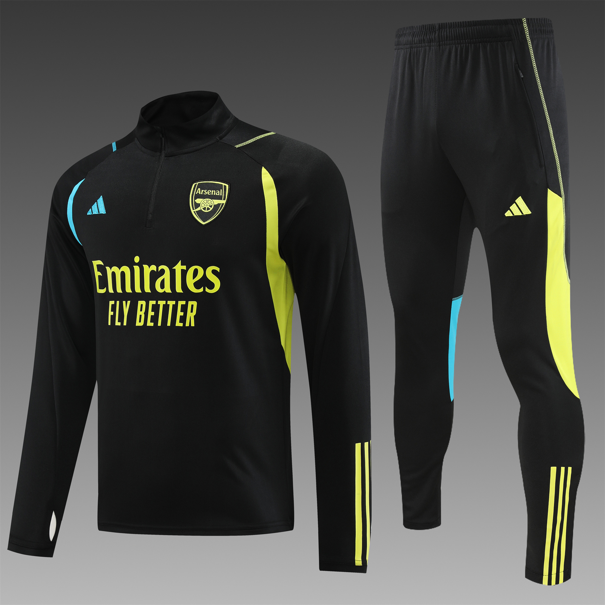 Arsenal 23-24 Long Sleeve Training Set Black - UnitedFutballJersey