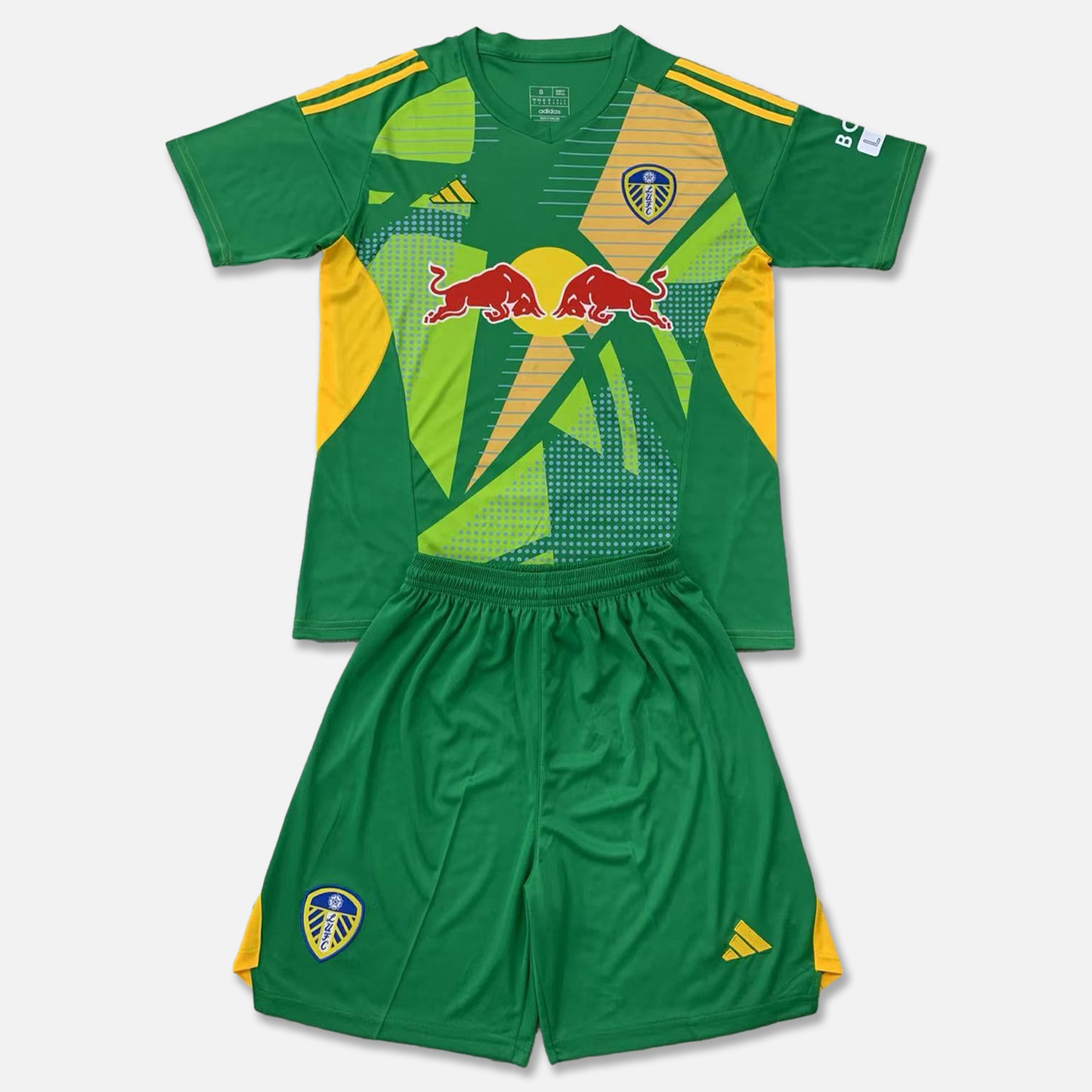 Leeds United 24-25 Fruit Green Goalkeeper Men's Adult Jersey Set - Fans Version - UnitedFutballJersey