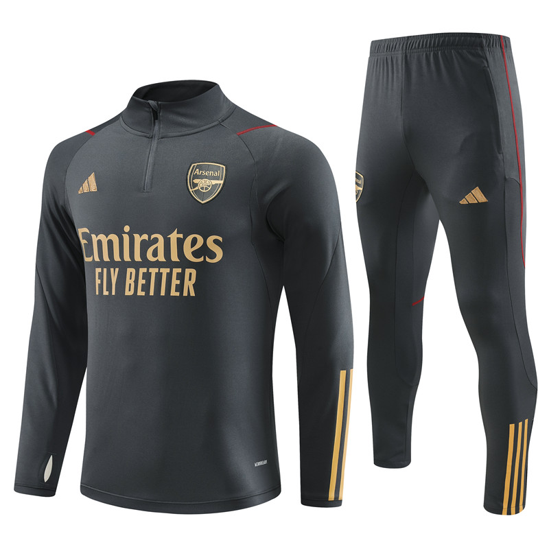 Arsenal 23-24 Long Sleeve Training Set -Dark Grey - UnitedFutballJersey