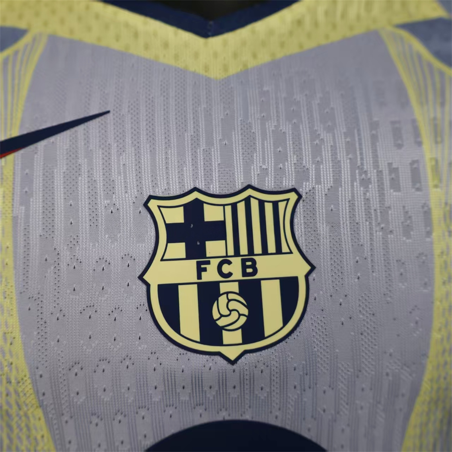B.A.R.S.A 25-26 T90 Blue and White Gradient and Yellow Lines Special Jersey - Player Version - UnitedFutballJersey