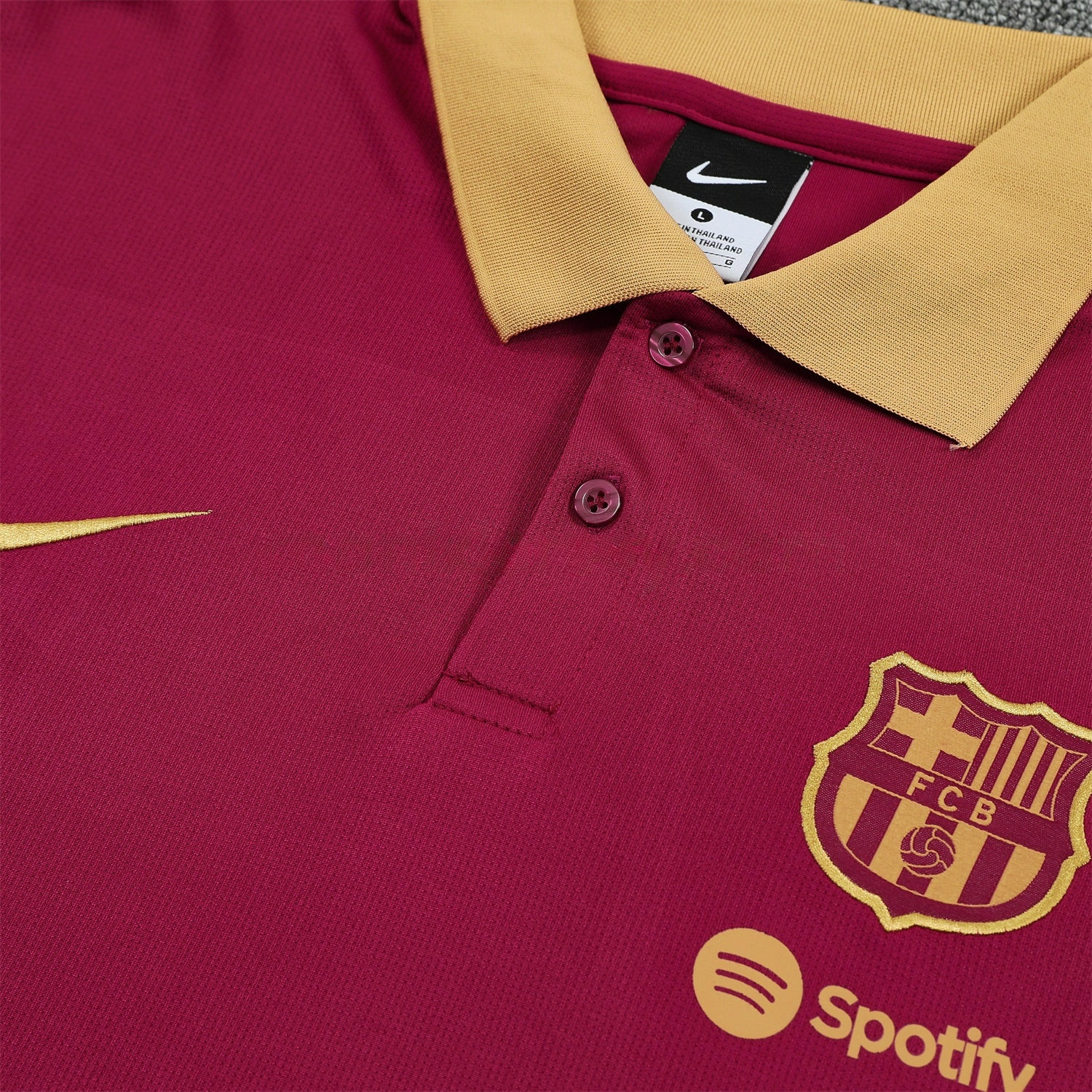 Barcelona 25-26 POLO Short-Sleeve Training Set - Deep Red Top and Black Pants - UnitedFutballJersey
