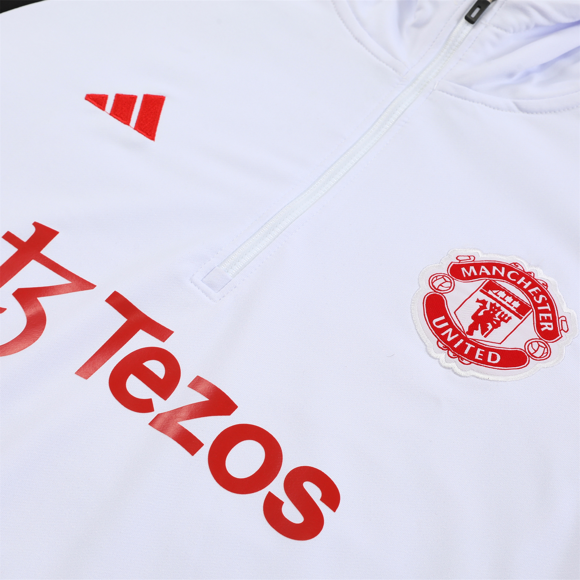 Manchester United 23-24 Men's Training Hoodie + Pants - White - UnitedFutballJersey