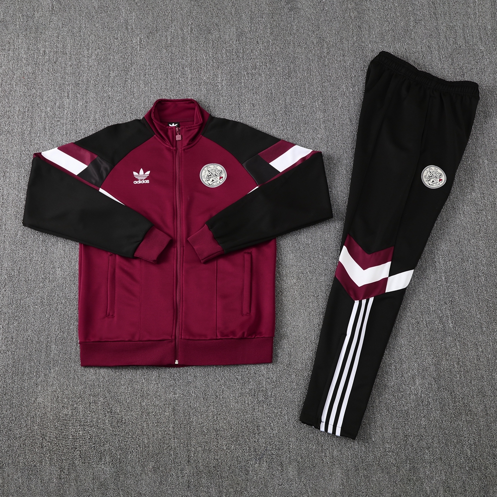 Ajax 24-25 Retro Style Jacket Training Tracksuit - Deep Red - UnitedFutballJersey