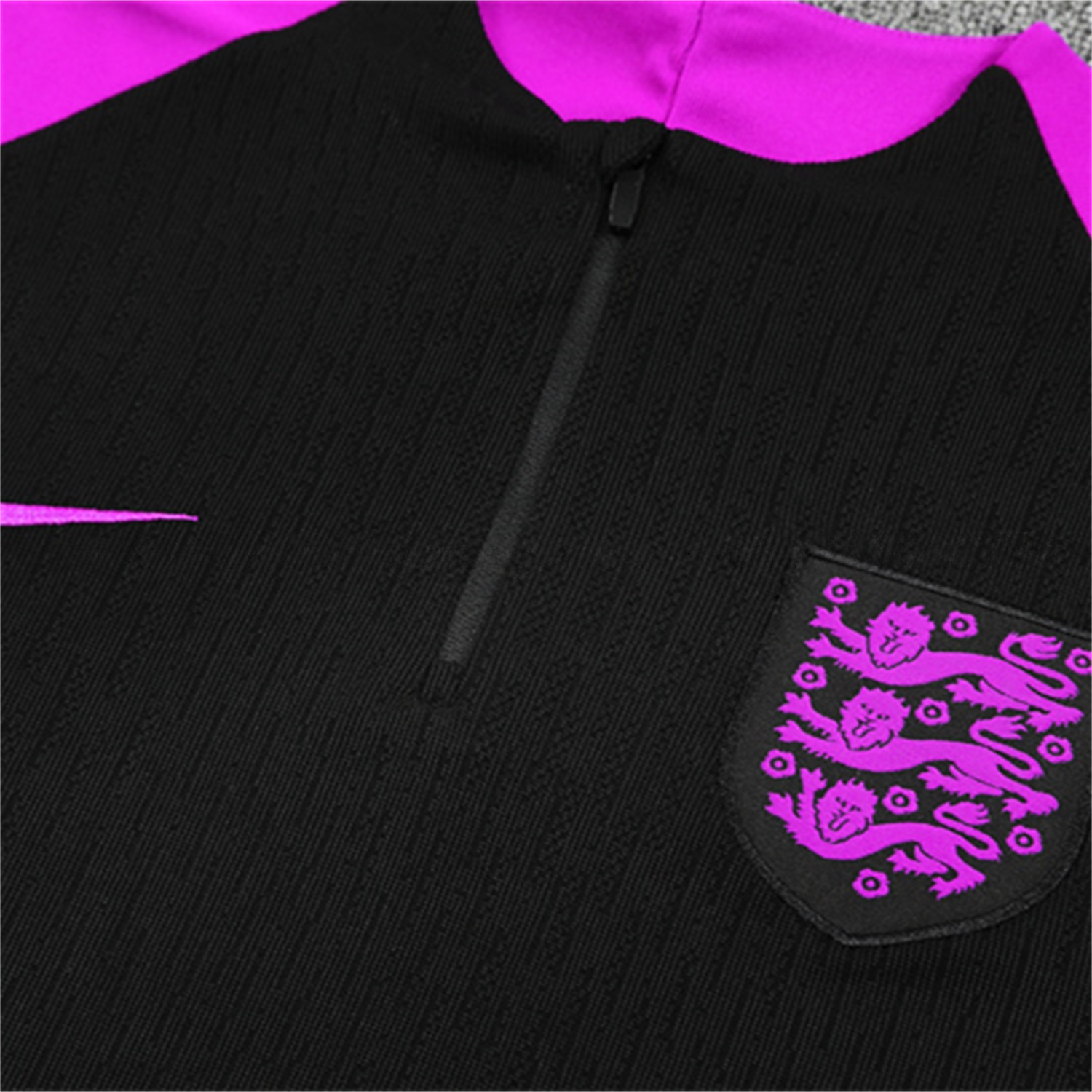 England 25-26 Kids Long Sleeve Training Set - Player Version - Black Top and Pants - UnitedFutballJersey
