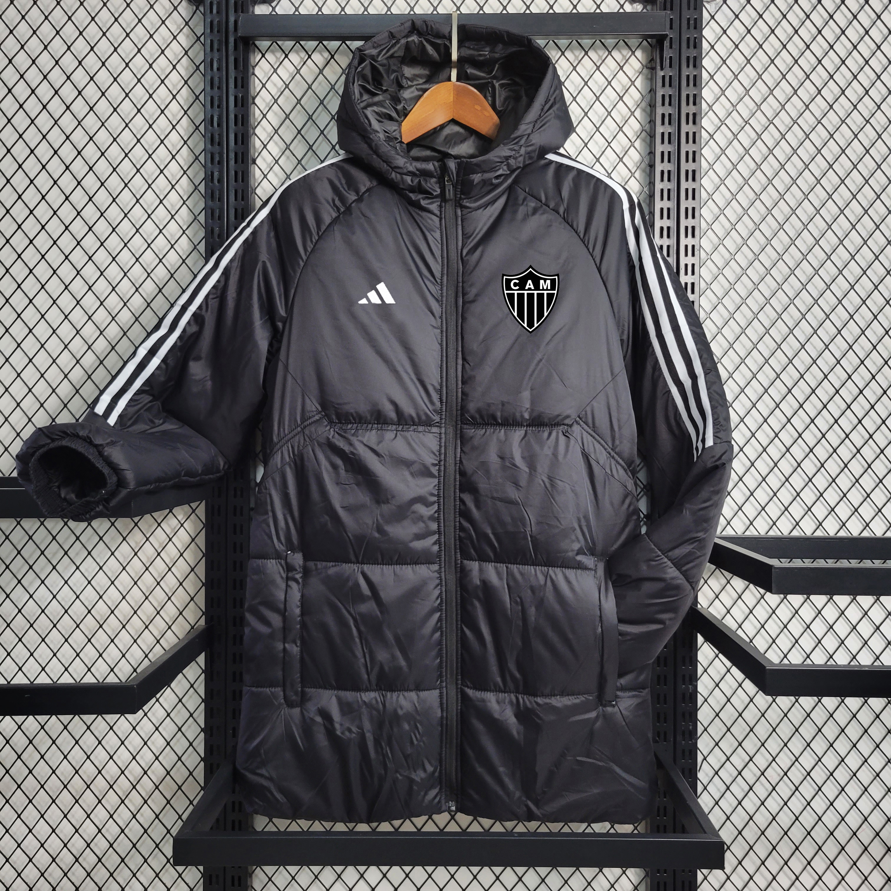Atletico Mineiro 23-24 Men's Hooded Thermal Cotton Jacket - Black - UnitedFutballJersey