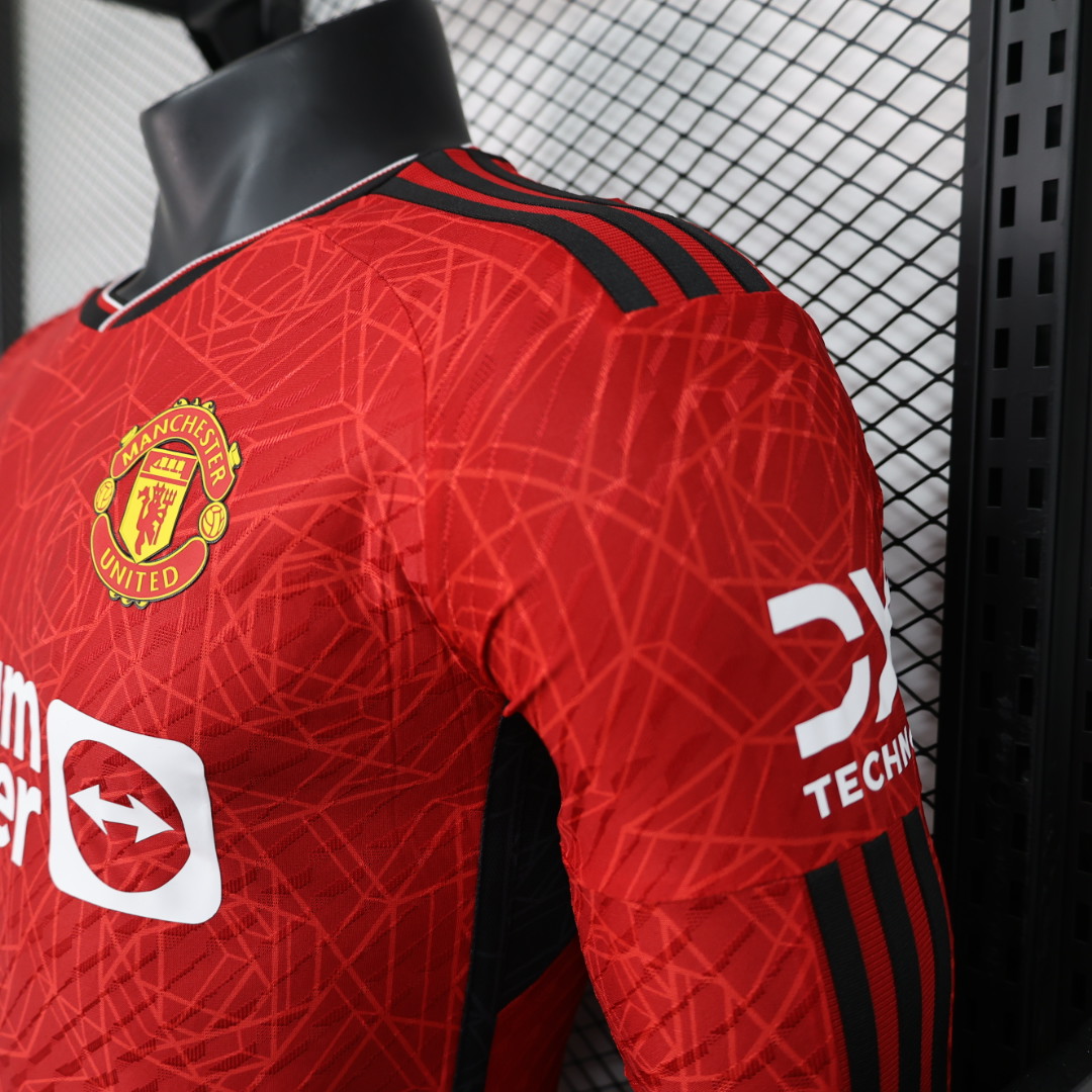 Manchester United 23-24 Home Long Sleeve Jersey - Player Version - UnitedFutballJersey