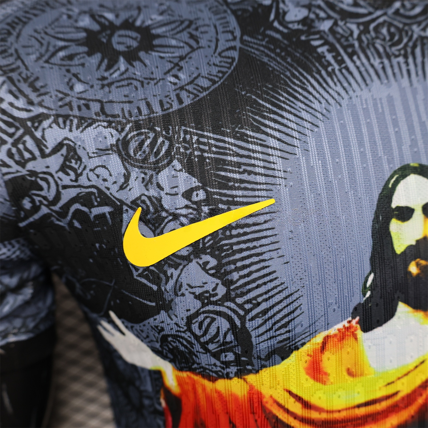Brazil 25-26 Colorful Jesus Statue Special Black Jersey - Player Version - UnitedFutballJersey