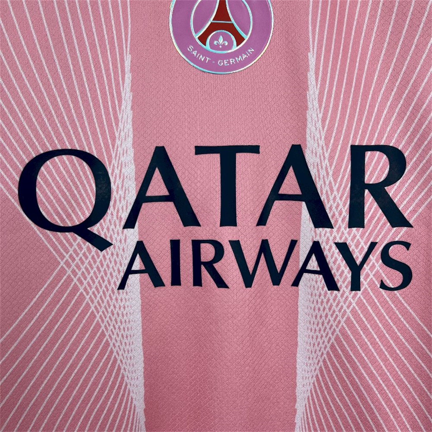 Paris Saint-Germain PSG 25-26 T90 White Lines Pink Gradient Special Jersey - Fans Version - UnitedFutballJersey