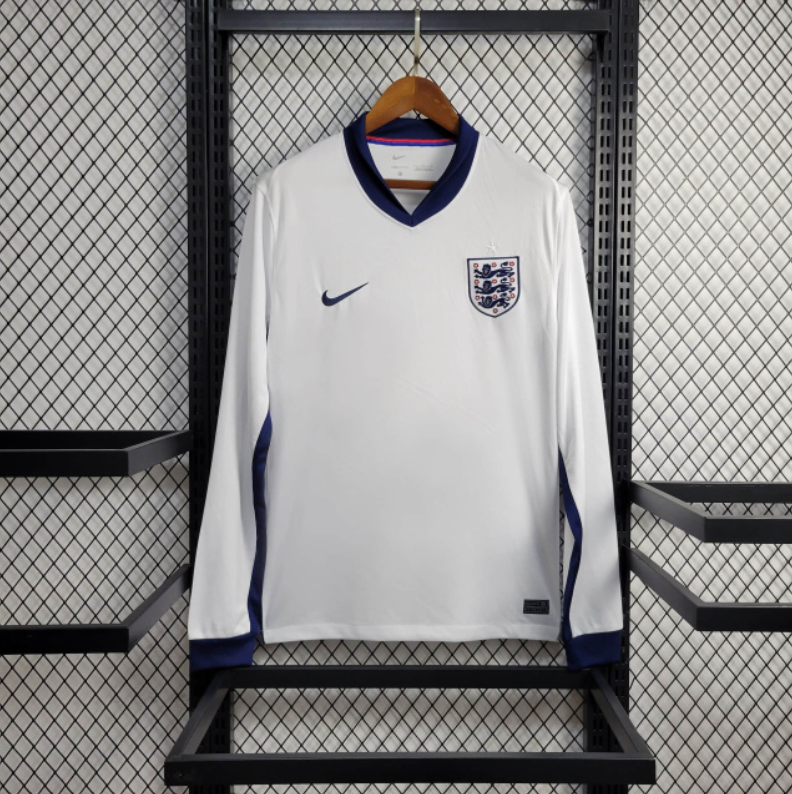England 2024 Home Stadium Long Sleeve Jersey - Fans Version - UnitedFutballJersey