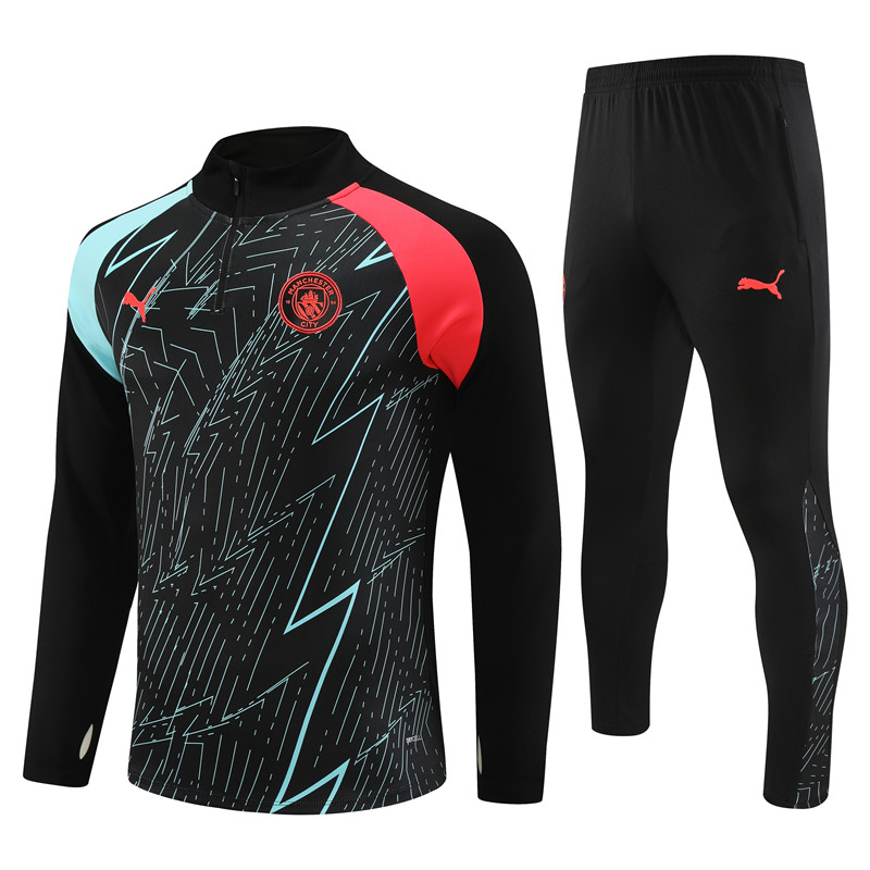 Manchester City 23-24 Long Sleeve Training Set -Black Camouflage - UnitedFutballJersey