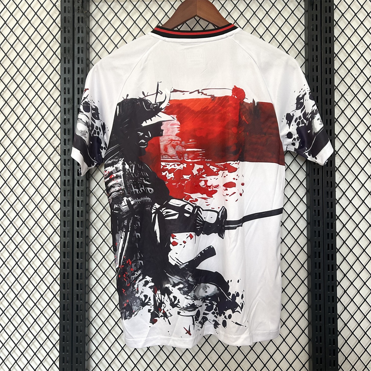 Japan 25-26 Black Samurai Silhouette White Jersey - Fans Version - UnitedFutballJersey