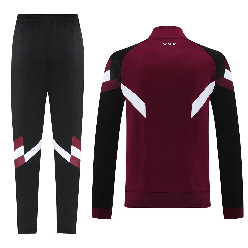 Ajax 24-25 Retro Style Jacket Training Tracksuit - Deep Red - UnitedFutballJersey