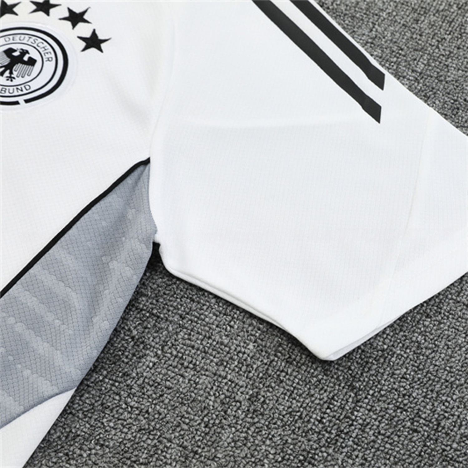Germany 25-26 Kids Short-Sleeve Training Set - White Top & Black Shorts - UnitedFutballJersey