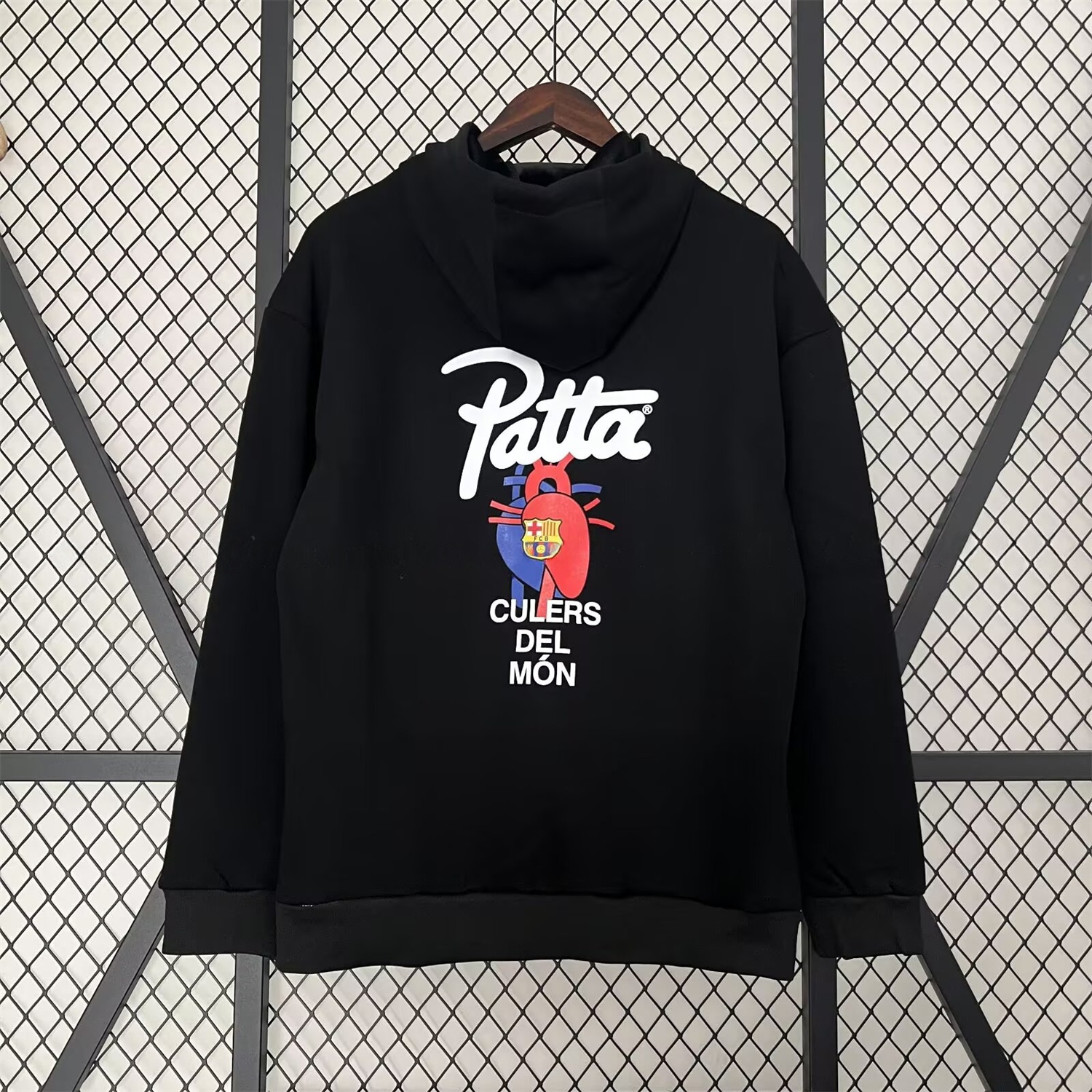 Barcelona x Patta 25-26 Black Unisex Pullover Hoodie - UnitedFutballJersey