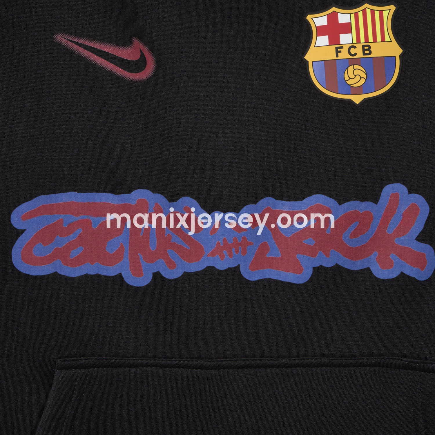 Barcelona x Travis Scott Black Unisex Pullover Hoodie - UnitedFutballJersey
