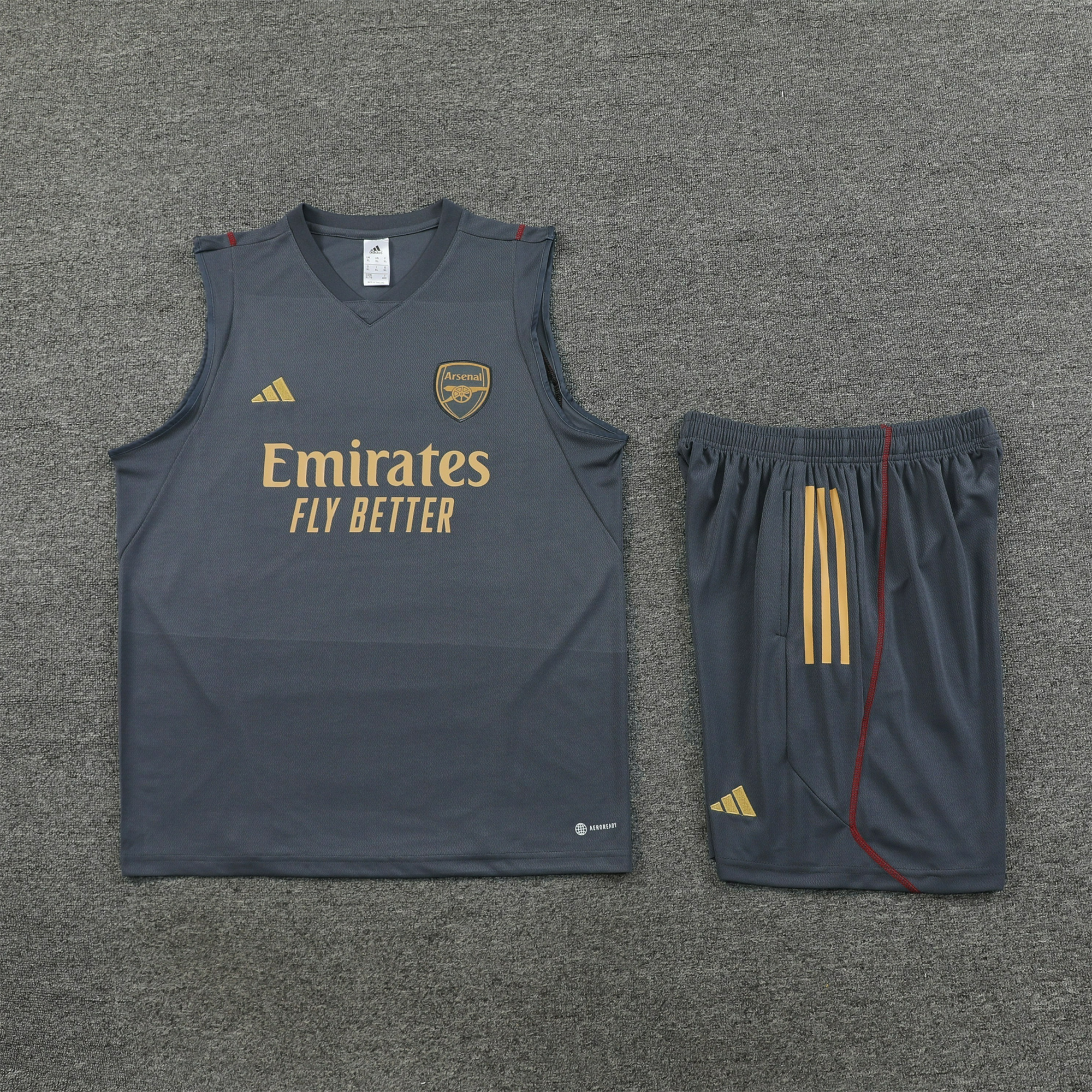Arsenal 23-24 Player Vest Training Set Grey - UnitedFutballJersey