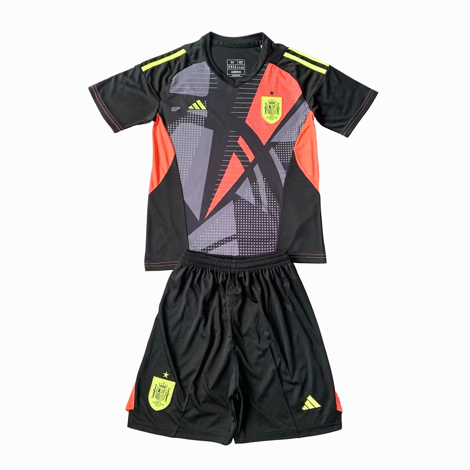 Spain 2024 Goalkeeper Kids Kit - Black - UnitedFutballJersey