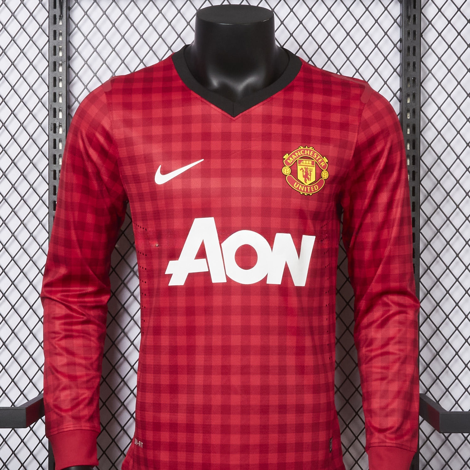 Retro Manchester United 2012-13 Home Long Sleeve Jersey - Player Version - UnitedFutballJersey