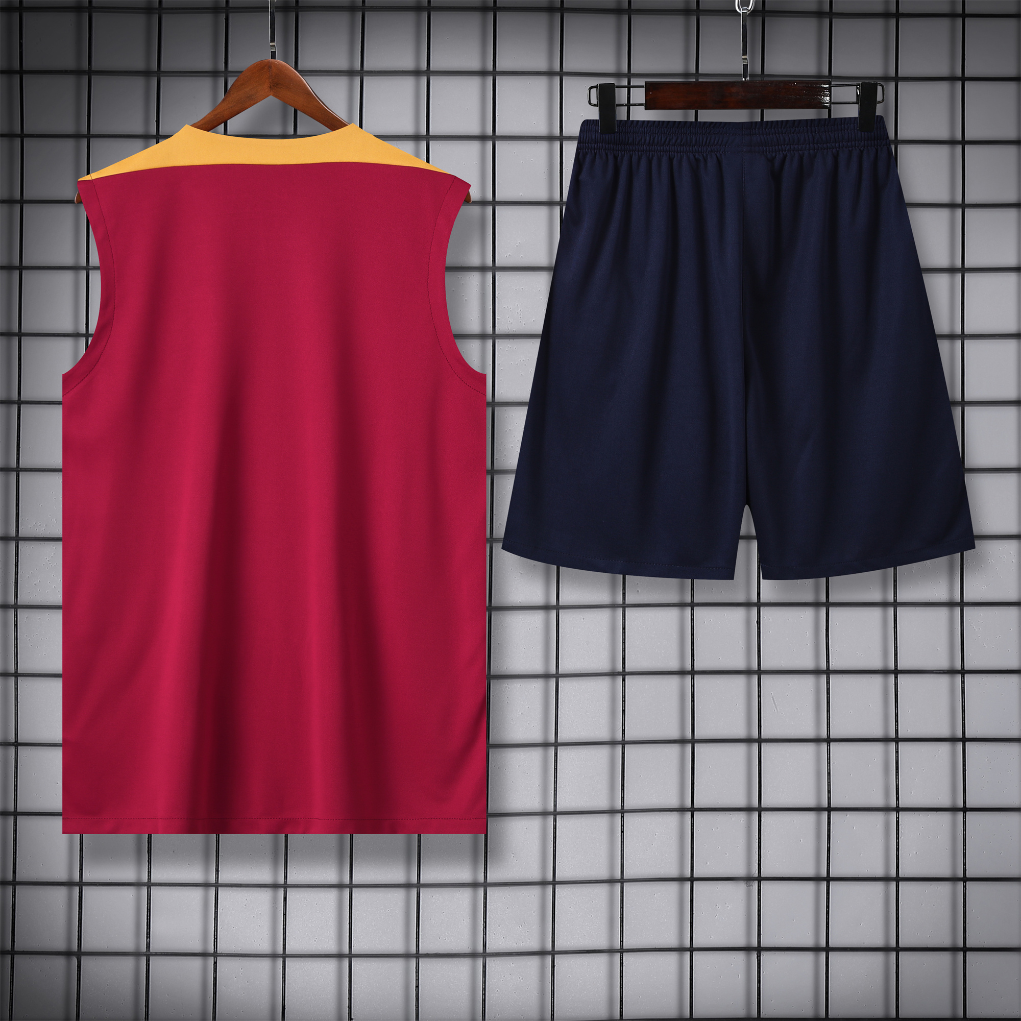 B.A.R.S.A 24-25 Training Vest Suit - Red - UnitedFutballJersey