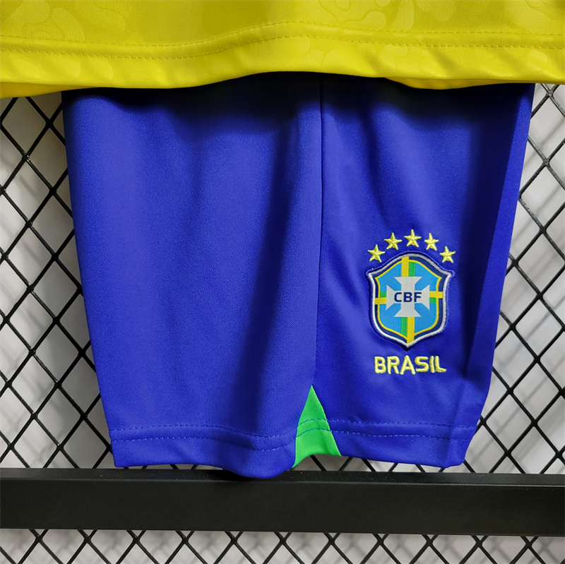 World Cup 2022 Brazil 22-23 Home Kids Kit - UnitedFutballJersey