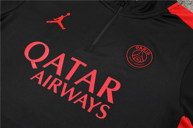 Paris Saint-Germain PSG 23-24 Long Sleeve Training Set -Black and Red - UnitedFutballJersey