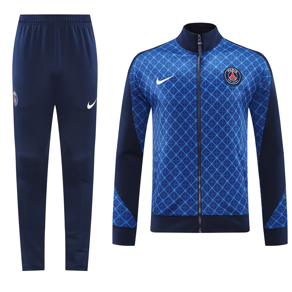 Paris Saint-Germain PSG 24-25 Jacket Training Tracksuit - Blue Plaid - UnitedFutballJersey