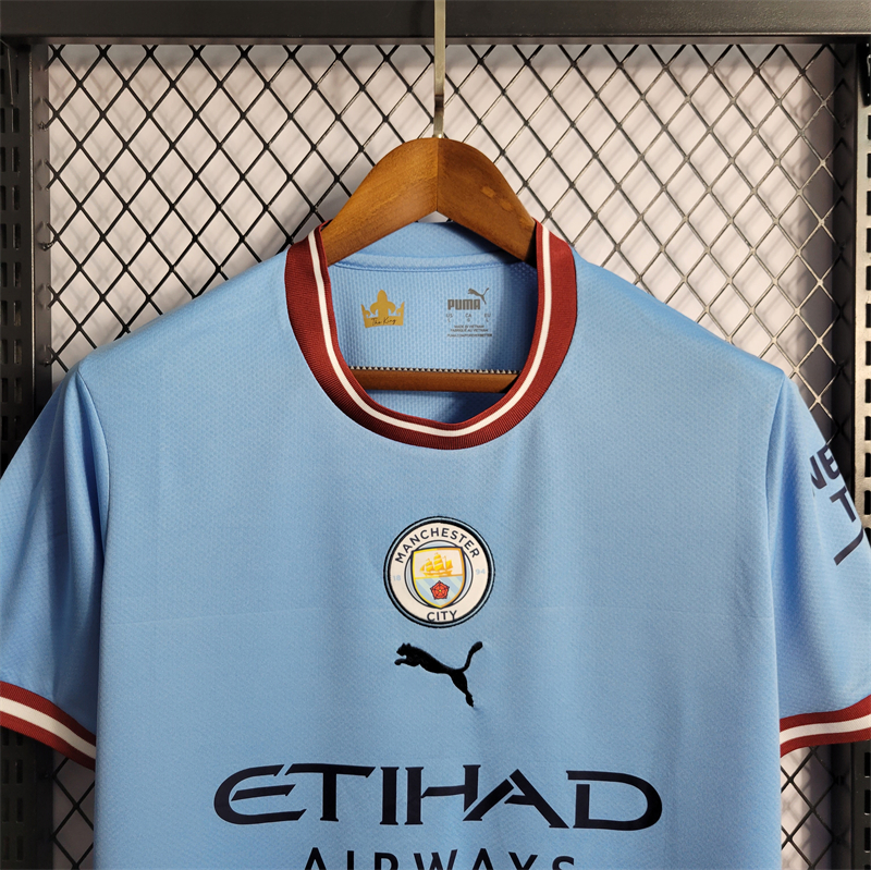 Manchester City 22/23 Home Jersey - Fans Version & Final Haaland - UnitedFutballJersey