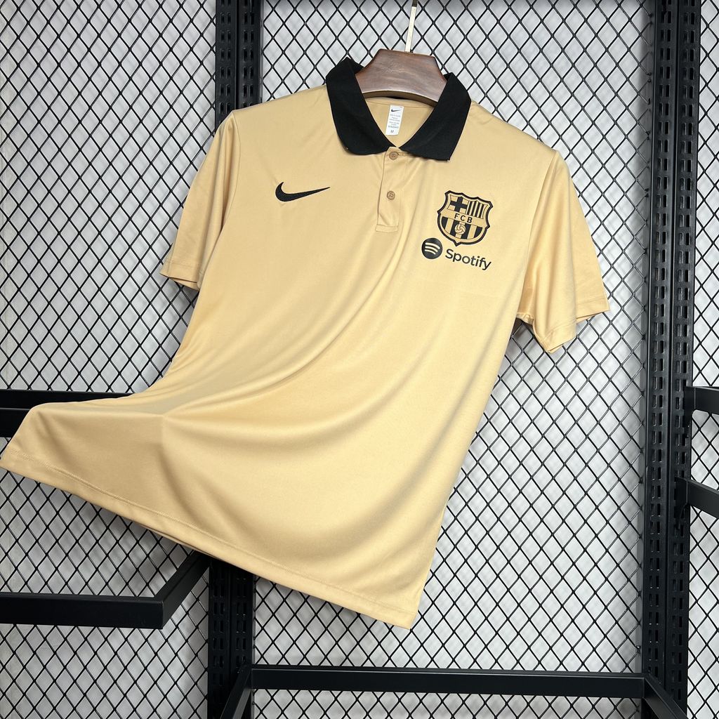 B.A.R.S.A 24-25 Gold Polo Shirt - Fans Version - UnitedFutballJersey