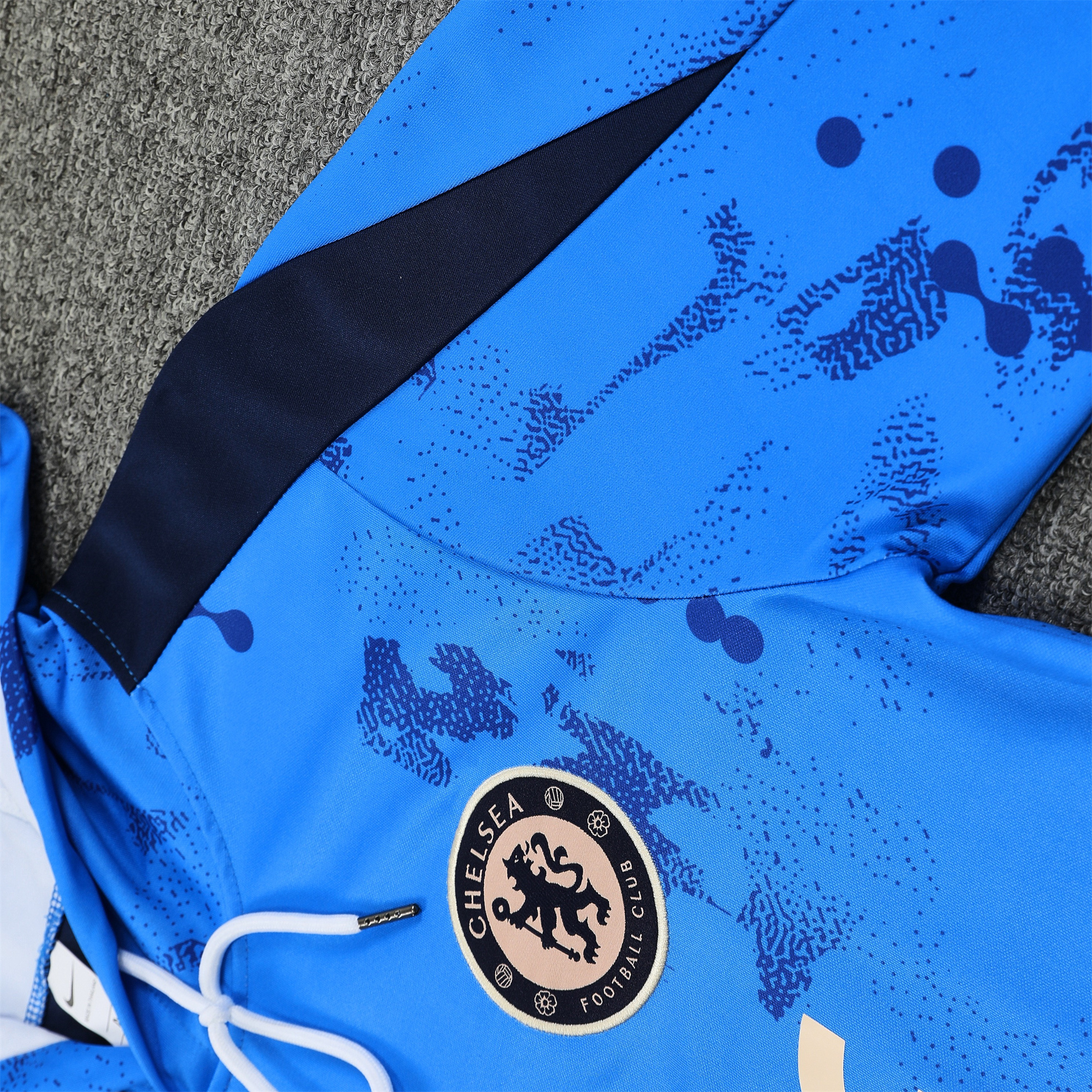 C.H.E.L.S.E.A 24-25 Long Sleeve Training Set - Blue Hoodie and Deep Blue Pants - UnitedFutballJersey
