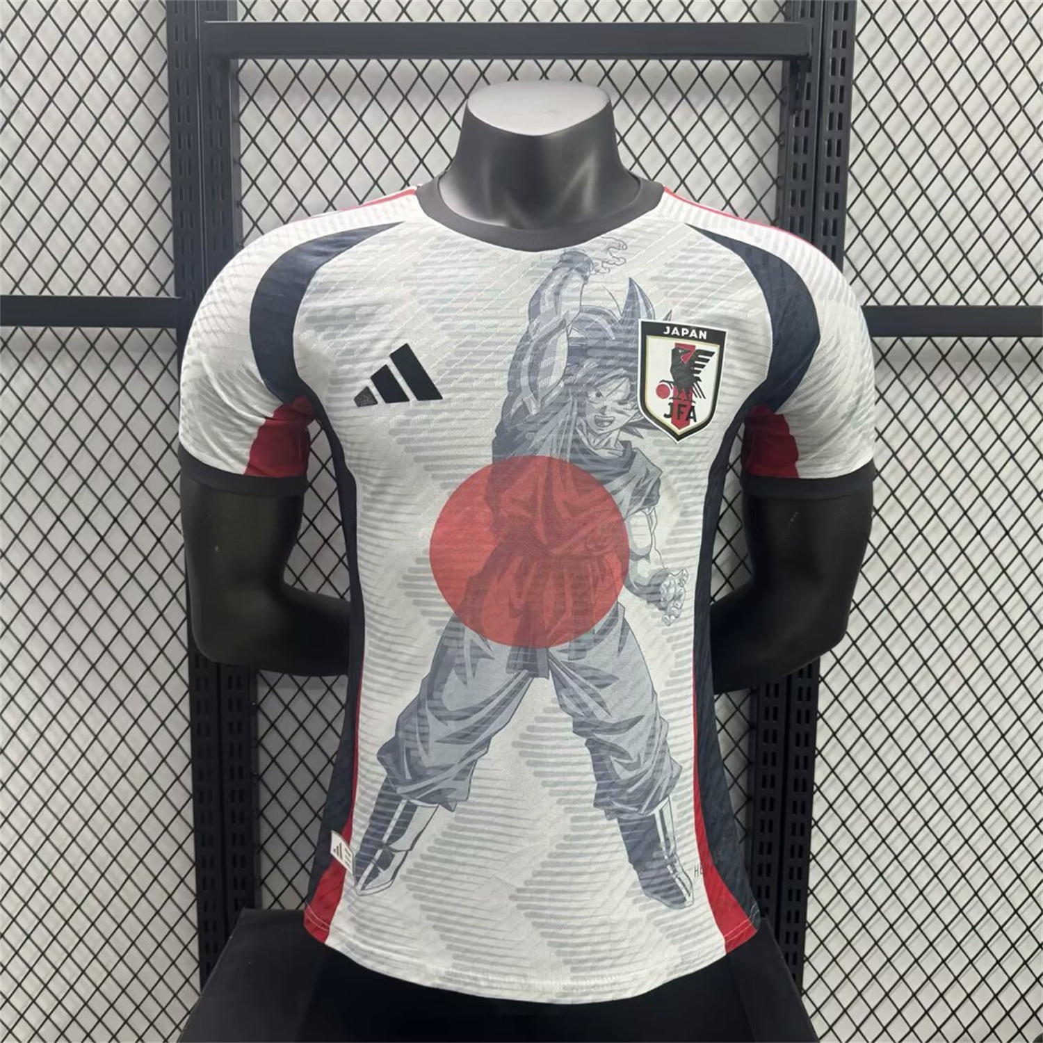 Japan 25-26 Dragon Ball Goku Sketch White & Red Special Jersey - Player Version - UnitedFutballJersey
